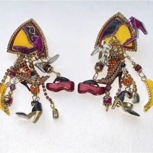 Vintage Lunch At The Ritz Shoe Clip On Earrings